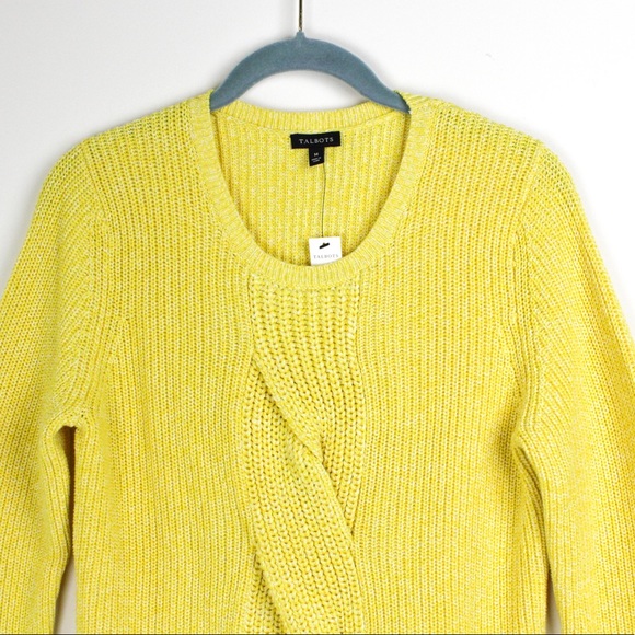 Talbots Daffodil Yellow Cotton Medium Knit Sweater - Picture 6 of 8